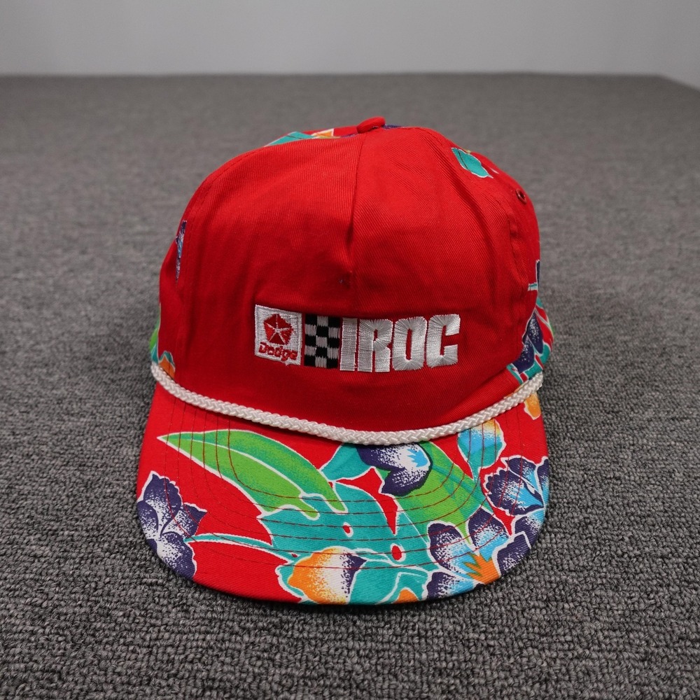Vintage Dodge Hat Cap Snap Back Motorsport Racing 80s Floral Island Retro